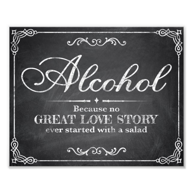 Impression Photo signalisation mariage - tableau noir - Alocohol - (Devant)