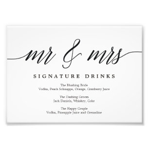 Impression Photo Signature mariage Boissons Signer Choisir Votre Ta