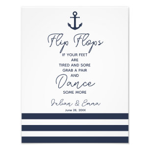 Impression Photo signe mariage, tongs, mariage, marine nautique