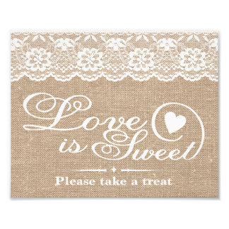 Impression Photo Signes mariages - Burlap & Lace - L'amour est doux