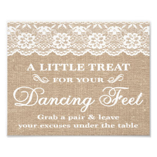 Impression Photo Signes mariages - Burlap & Lace - Pieds dansants -
