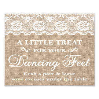 Impression Photo Signes mariages - Burlap & Lace - Pieds dansants -