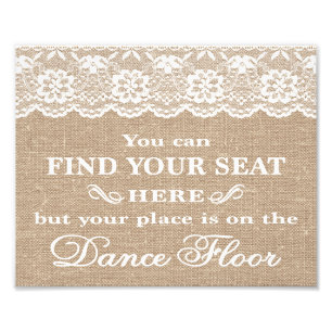 Impression Photo Signes mariages - Burlap & Lace - Trouvez votre si