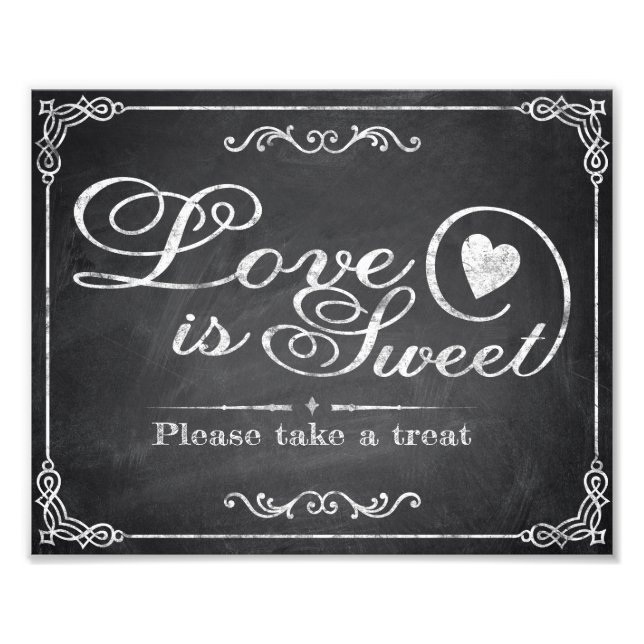 Impression Photo Signes mariages - Chalkboard - L'amour est doux - (Devant)