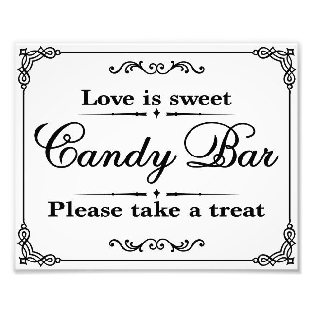Impression Photo Signes mariages - Noir & Blanc - Barre à bonbons - (Devant)