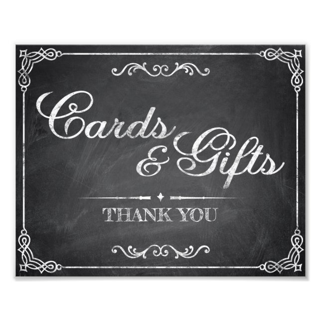 Impression Photo Signes mariages - tableau noir - Cartes et Cadeaux (Devant)