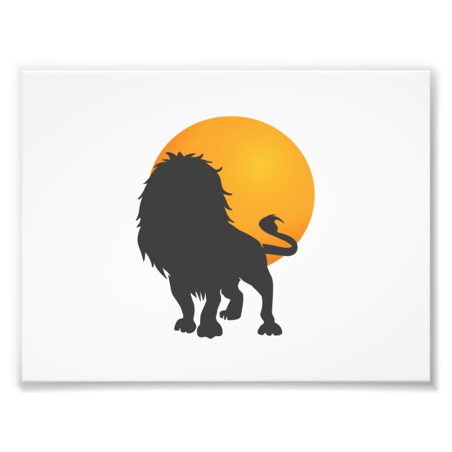 Impression Photo Silhouette de lion - Choisir la couleur arrière -  (Devant)