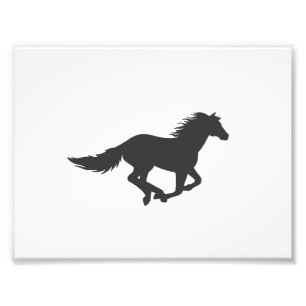 Impression Photo Silhouette of black running horse