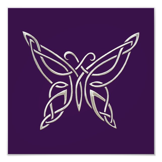 Impression Photo Silver Purple Celtic Butterfly Curling (Devant)