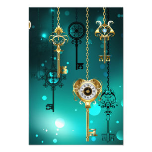 Impression Photo Skeleton Keys on Green Background