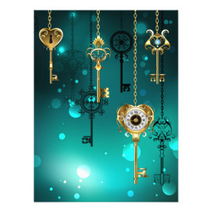 Impression Photo Skeleton Keys on Green Background