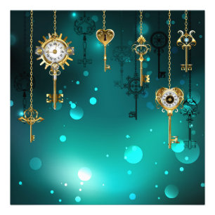 Impression Photo Skeleton Keys on Green Background