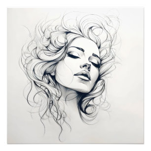 Impression Photo Sketch femme beauté