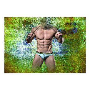 Impression Photo SlipperyJoe's blanc musculaire sexy homme speedo n