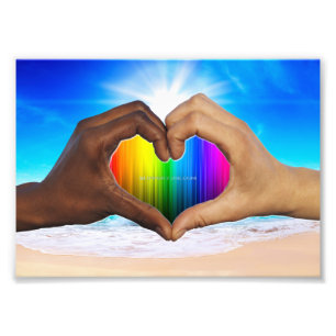 Impression Photo SlipperyJoe's deux mains coeur interracial mâle h