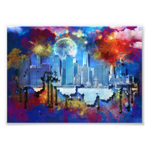Impression Photo SlipperyJoe's gratte-ciel NYC bâtiments artwork gr