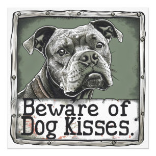 Impression Photo Slogan Dog Kisses