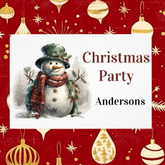 Impression Photo Snowman voeux de Noël (Celebrate the holiday spirit with Brett's Snowman photo print, filled with warmth and joy.)