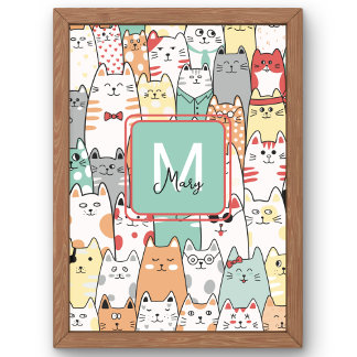 Impression Photo Soeur Anniversaire Chat Kitties Nom Monogramme Enf