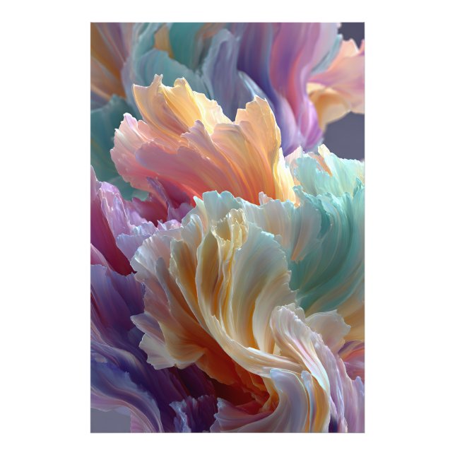 Impression Photo Soft Rainbow Flower Waves – Dreamy Surreal Bloom (Devant)