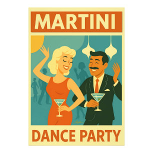 Impression Photo Soirée Dansante Martini du Milieu du Siècle