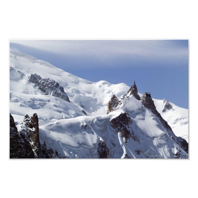Impression Photo Sommet du Mont Blanc et de L'Aiguille Du Midi (Devant)