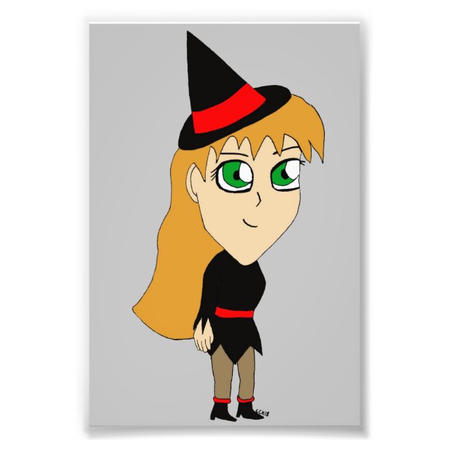 Impression Photo sorcière chibi (Devant)