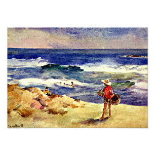 Impression Photo Sorolla - Garçon sur le Sable, beaux-arts