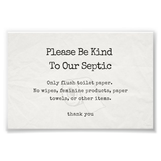 Impression Photo Soyez Gentils Avec Notre Signe Septique (Devant)