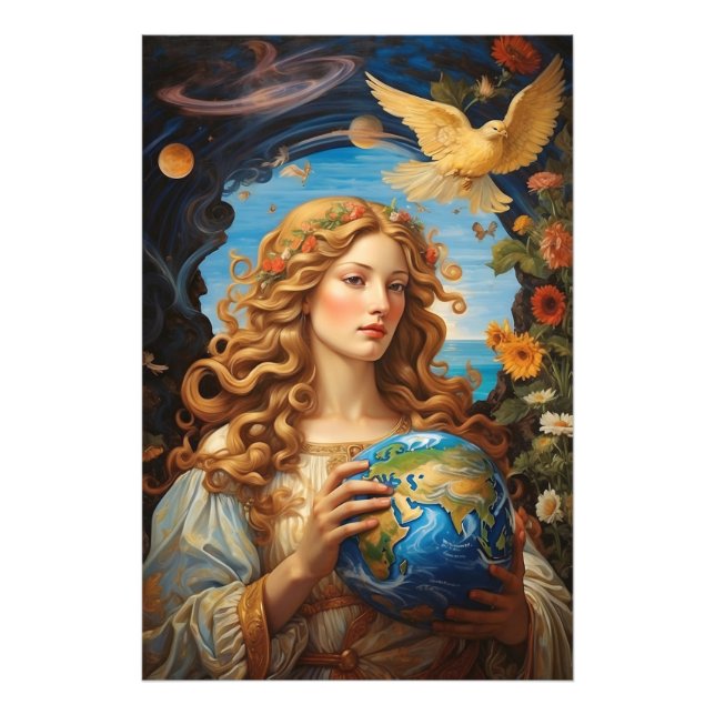 Impression Photo *~* Space Universe Earth Light AP50 Woman (Devant)