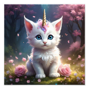 Impression Photo "Sparkle Paws : Le chaton licorne enchanteur"