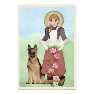 Impression Photo St. Germain Shepard Aquarelle Folk Art Premium