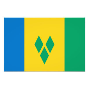 Impression Photo St Vincent et le drapeau de grenadines