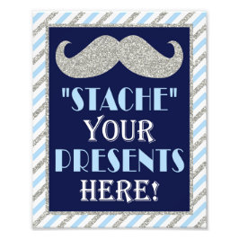Impression Photo Stachez vos présents ici ・ 8 x10 Moustache Imprime