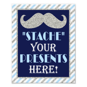 Impression Photo Stachez vos présents ici ・ 8 x10 Moustache Imprime