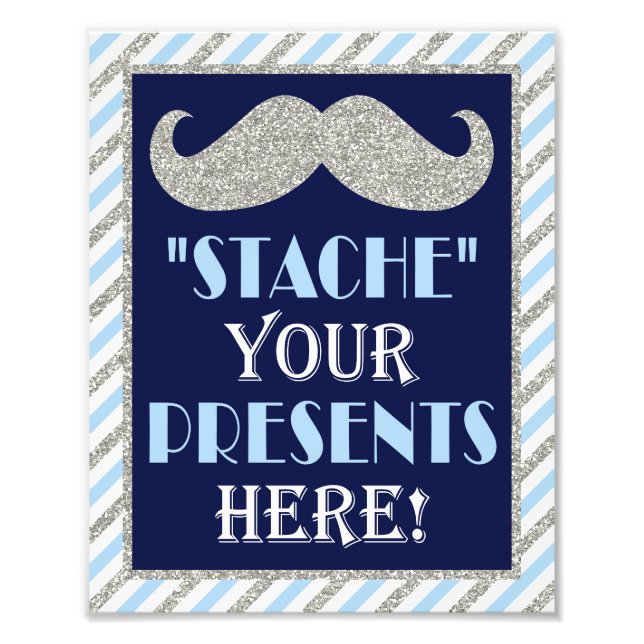 Impression Photo Stachez vos présents ici ・ 8 x10 Moustache Imprime (Devant)