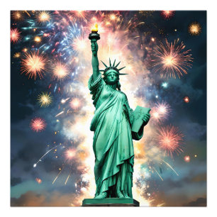 Impression Photo Statue De La Liberté Feu D'Indépendance,