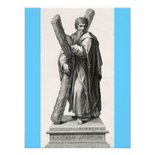 Impression Photo Statue de Saint André Apôtre avec croix