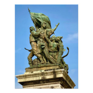 Impression Photo Statue du Monument Victor Emmanuel II à Rome, Ital