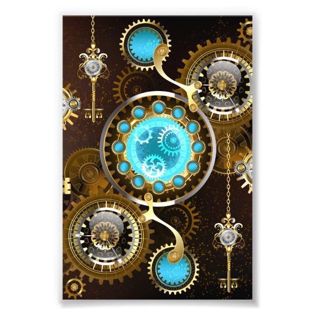 Impression Photo Steampunk Rusty Background (Devant)