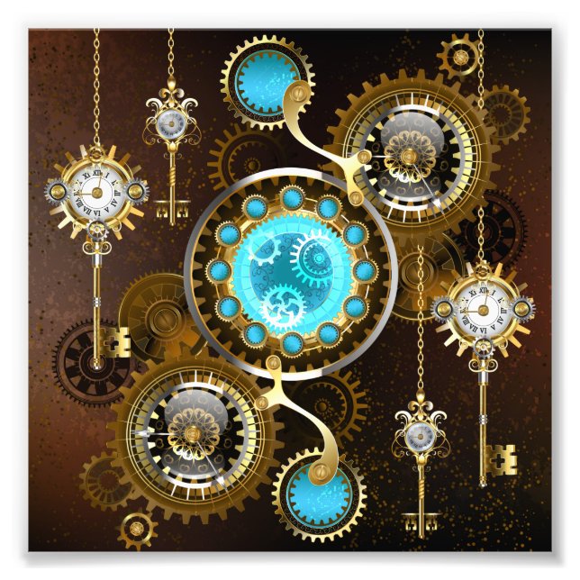 Impression Photo Steampunk Rusty Background (Devant)