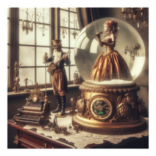 Impression Photo Steampunk Victorian Music Snow Globe