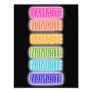 Impression Photo Style néon, Namaste Répétition arc-en-ciel Impress