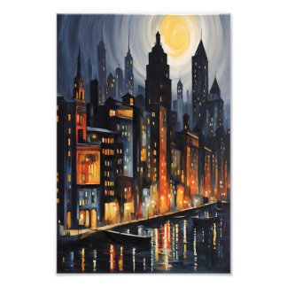 Impression Photo Style urbain moderne - City Skyline à Dusk Art