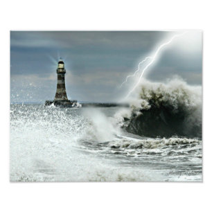 Impression Photo Sunderland - pilier et phare de Roker