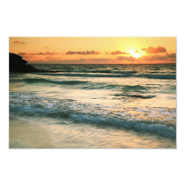 Impression Photo Sunrise Seascape Tulum Mexique (Devant)