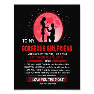 Impression Photo Superbe petite amie   À ma merveilleuse petite ami