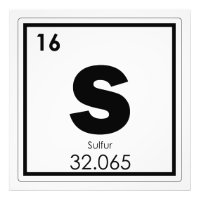 Symbole chimique de l'élément de soufre formule ch