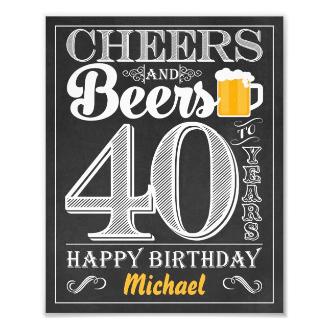 Impression Photo Symbole d'anniversaire heureux pendant 40 ans (Devant)