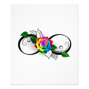 Impression Photo Symbole d'infini avec Rose arc-en-ciel